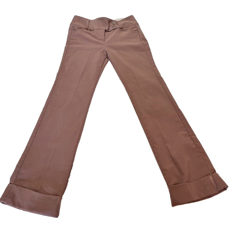 Lipsy Drew Fit Camel Tan Flare Leg Dress Pants Stretch Women’s Size Small